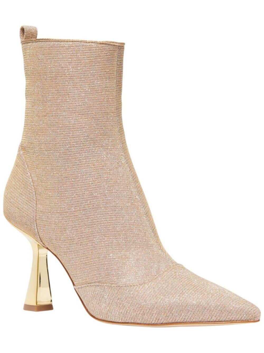 NEW Michael Michael Kors Chain-Mesh Pointed-Toe Dress Booties Brown / Gold 5M